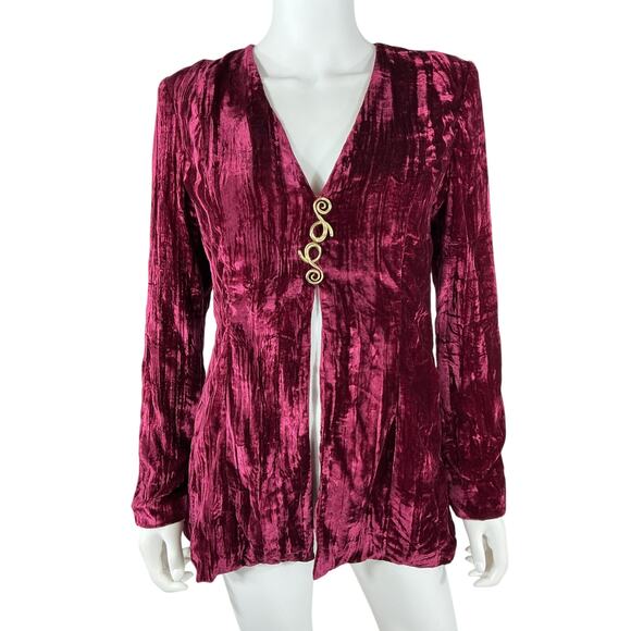 Usisi Sister 'Coco' Pink Viscose Crushed-Velvet Top Size S - Picture 2 of 4